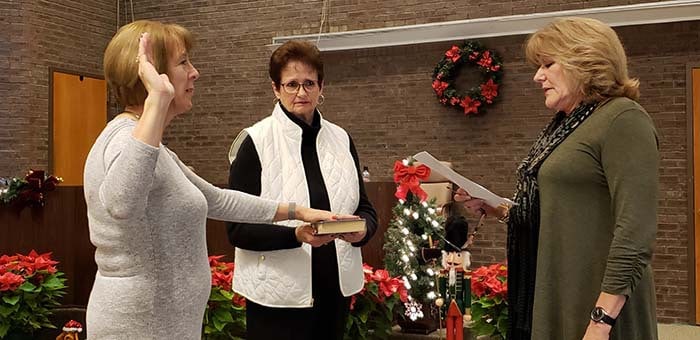 Janice Kisty was sworn in as clerk. (Photo by Bob Vosseller)