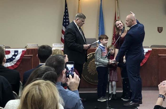 Local officials, friends and family attended the swearing-in ceremonies for the new governing body. (Photo by Kimberly Bosco)
