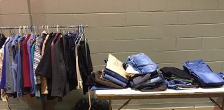 There was a table specifically for denim jeans at the Toms River Presbyterian Church during last year’s survey. (Photo by Kim Bosco)