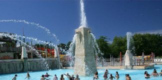 Calypso Springs, described as a “massive activity pool,” will be Hurricane Harbor’s largest new attraction. (Photo courtesy Six Flags Great Adventure)