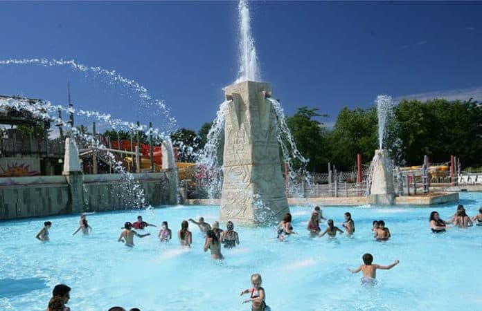 Calypso Springs, described as a “massive activity pool,” will be Hurricane Harbor’s largest new attraction. (Photo courtesy Six Flags Great Adventure)