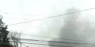 Fire erupted at a Sunset Road home off Mantoloking Road. (Photo courtesy Brick Police)