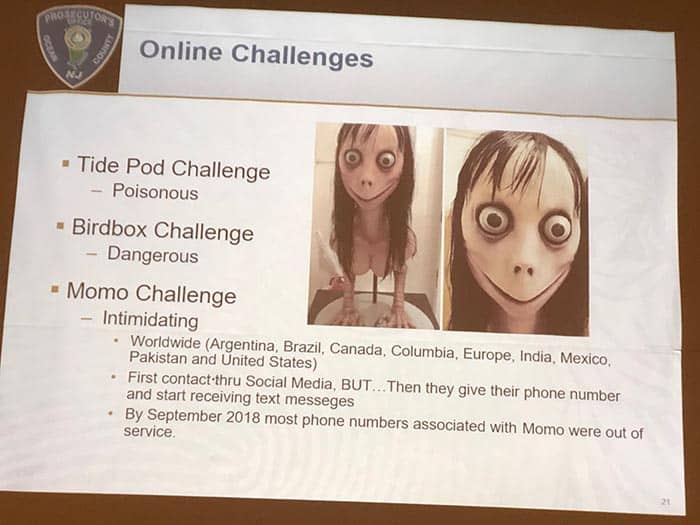 This nightmarish creature is part of an internet challenge that orders kids to do dangerous things. (Photo by Judy Smestad-Nunn)