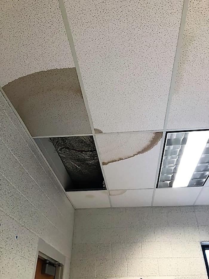 Cracked walls, leaking ceilings, and other issues will be repaired. (Photo courtesy Toms River Schools)