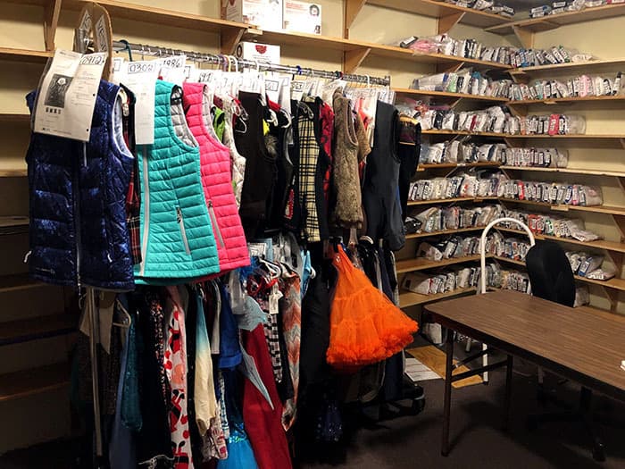 These clothes hanging in the Ebay store will be sold to fund the services. (Photo by Judy Smestad-Nunn)