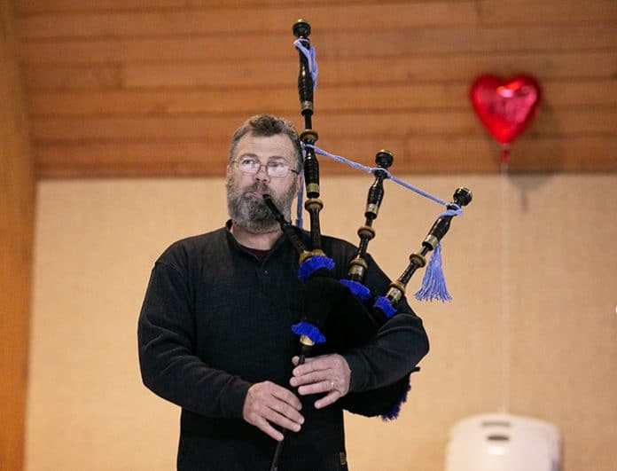 Frank Johnson leads the practice of the Pipes & Drums of Barnegat Bay Feb. 4. (Photo by Jennifer Peacock)
