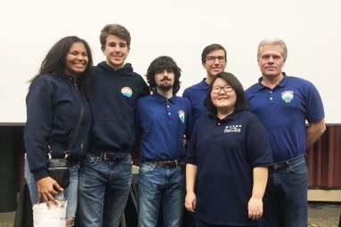 Team A members and their hometowns, from left to right: Madison Linton, Barnegat; Matthew Currie, Toms River; Stephen Monchinski, Little Egg Harbor; Team Captain Frank D’Agostino, Toms River; Nicole Balsirow, Jackson and MATES Science Instructor and Team Advisor Brian Jones. (Photo courtesy OCVTS)