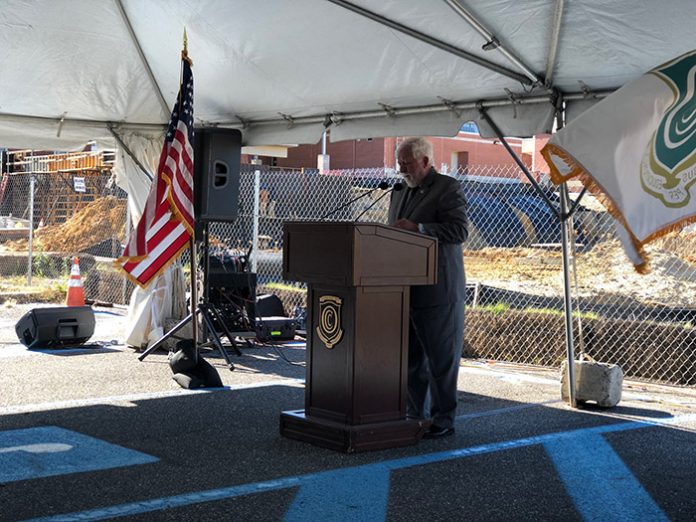 William Hoey speaks during a groundbreaking of the new Performing Arts Academy on the campus of Ocean County College. (Photo by Kimberly Bosco)