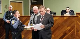 Detective Mary Ann Cirulli was sworn in as Sergeant. (Photo courtesy Barnegat Township Police)