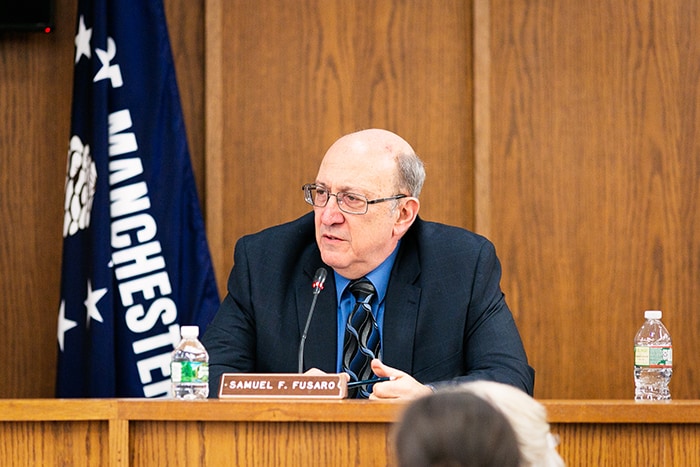 Council Vice President Samuel Fusaro offers comments on Chief Parker’s remarks. (Photo by Jennifer Peacock)