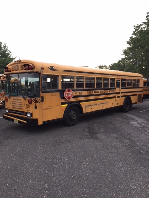 Through the EPA Clean Diesel Rebate Program, the district is incentivized to scrap old buses and replace them with more efficient models. Last year the district replaced this 1996 school bus with a more fuel-efficient 2018 model, and earned a rebate in the process as part of the program. (Photo courtesy of Toms River Regional Schools)