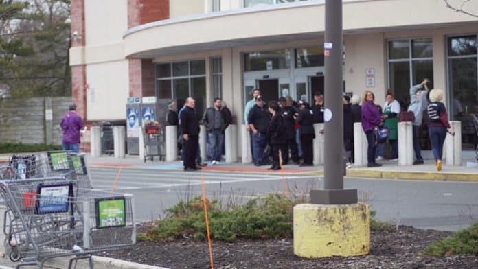 Stop & Shop was evacuated while crews attended to the compactor fire. (Photo courtesy OCSN)