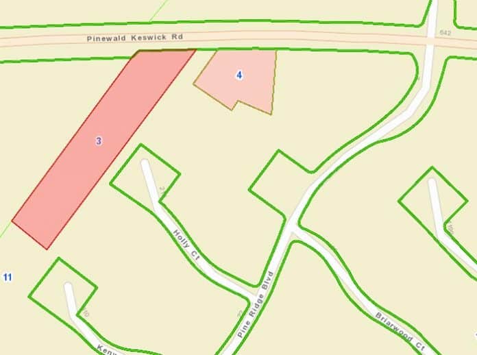 The map shows the lot where a cell tower will soon be constructed. (Map courtesy Manchester Township)