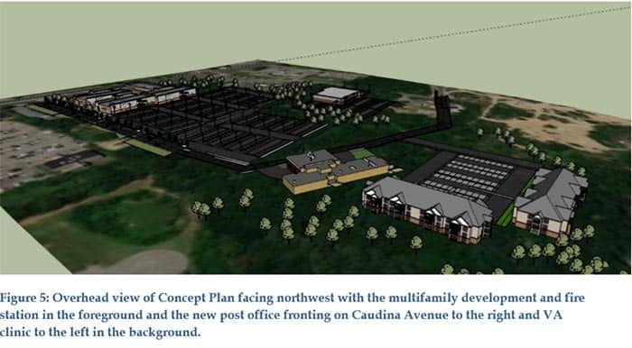 These renderings show possibilities for the redevelopment of the area. (Image courtesy Toms River)