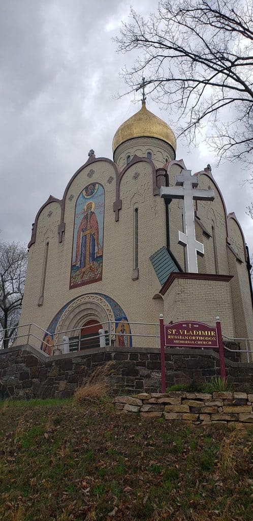 One of two Orthodox Russian Churches is seen near the Rova Farm property. (Photo by Bob Vosseller)