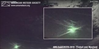 A screenshot of the video shared by the American Meteor Society.