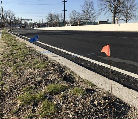 There are still mark-outs and signs of construction, but they don’t impact drivers. (Photo by Chris Lundy)