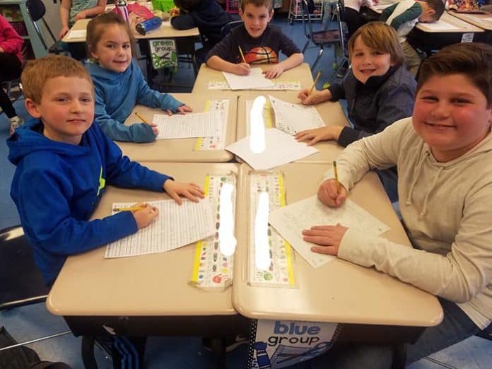 Children were encouraged to write letters to state decision makers. (Photo courtesy Toms River Regional School District)