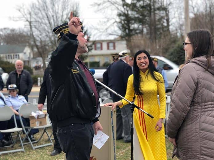 The annual Barnegat Vietnam Veterans Memorial Ceremony was established by Vietnam refugee and Barnegat resident Thy Cavagnaro, and her husband Jimmy Cavagnaro. (Photo by Kimberly Bosco)