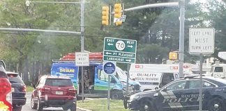 An early morning accident Friday slowed down traffic at a busy intersection in Manchester. (Photo courtesy Ocean County Scanner News)