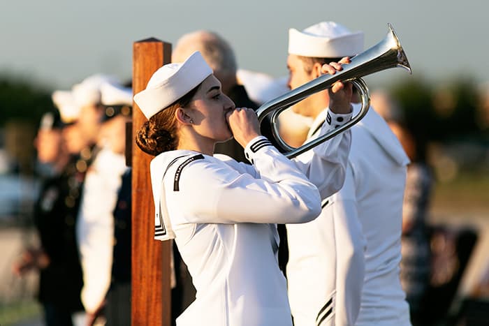 “Taps” was played after the wreath presentation. (Photo by Jennifer Peacock)