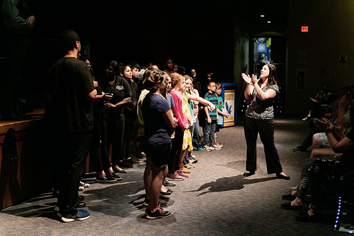 The Manchester Township High School and Ridgeway Elementary School combined chorus performed “Count on Me” and “Give Us Hope.” (Photo by Jennifer Peacock)