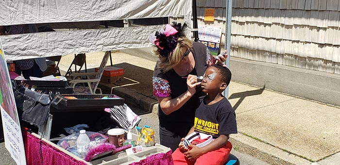 A child enjoys a face painting activity during Saturday’s New Egypt Day which took place along Main Street. (Photo courtesy Plumsted Township)