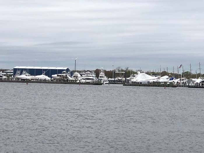 This photo shows what the area looks like now, taken from the Mantoloking Bridge. The banquet hall would be located to the right of the large blue building. (Photo by Judy Smestad-Nunn)