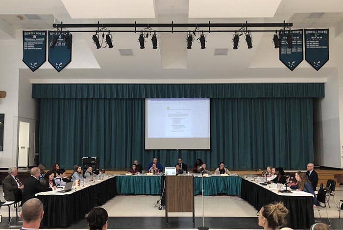 On April 17, Howell Township Schools held its annual Howell Township Student Board of Education Day where students get a taste of what it’s like to run the district. (Photo courtesy Howell Board of Education)