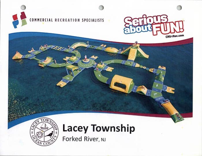 A rendering of the inflatable water park at Lake Barnegat. (Photo courtesy Lacey Township)