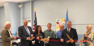 Ocean County officials cut the ribbon on the newly renovated Ocean County Southern Service Center, located at 179 South Main Street in Stafford. (Photo by Kimberly Bosco)