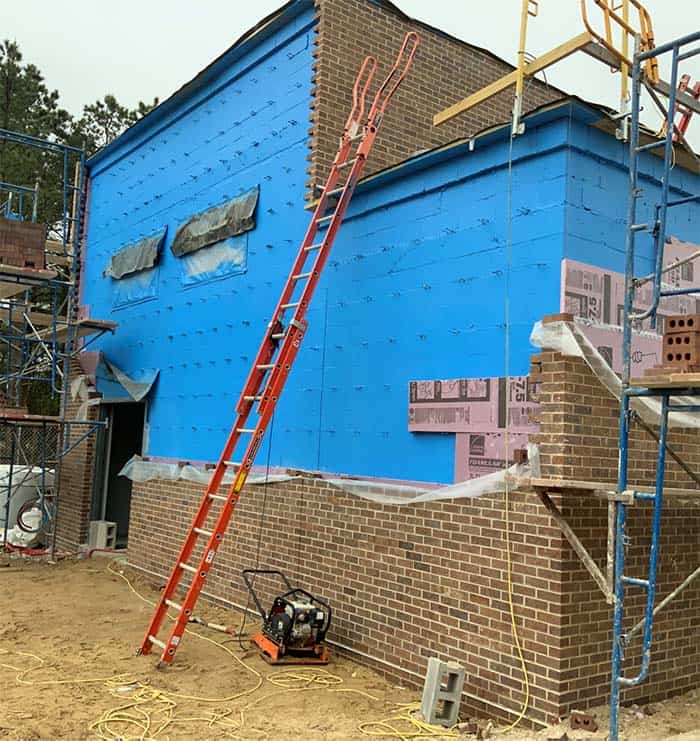 Construction occurring on a filter house. (Photo courtesy Aqua New Jersey)