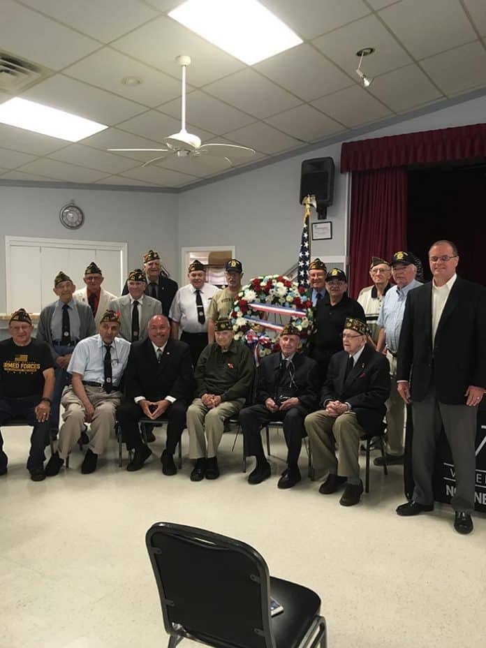 Mayor Amato and Councilman Bacchione with members of the Silver Ridge Park Westerly Memorial Post 8352 at their Memorial Day Ceremony on Monday, May 27. (Photo courtesy Carmen Amato)