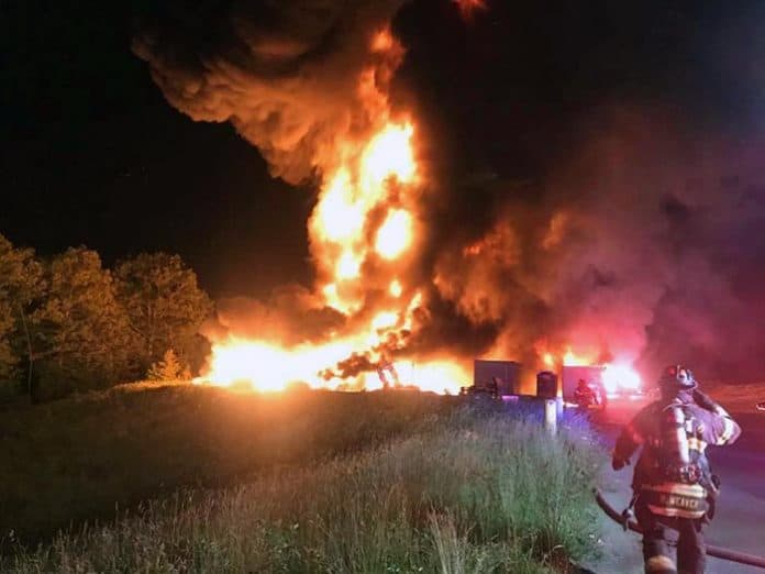 A two-alarm fire at the landfill. (Photo courtesy Tinton Falls Fire Co. No. 1)