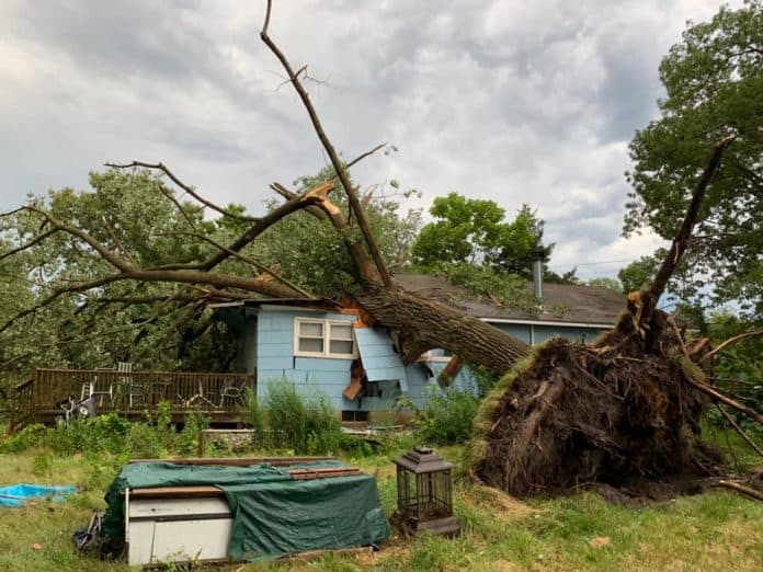 The July 22 storms brought down wires and trees throughout Howell. (Photo courtesy Howell Township Police Department)