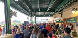 The packed house at First Energy Park in Lakewood for Military Appreciation Night. (Photo courtesy Think Media Communications)