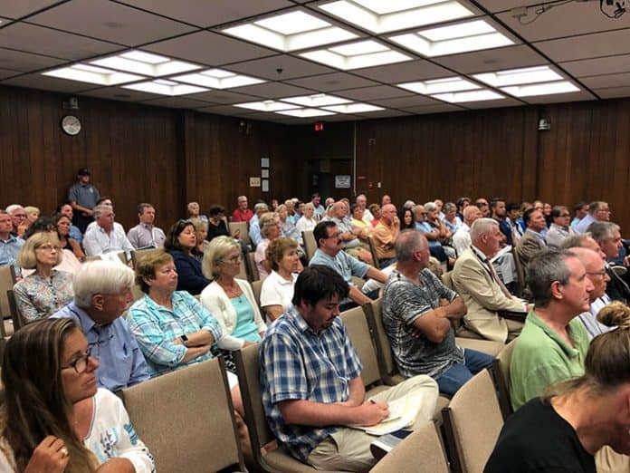 It was a crowded meeting as the Board of Adjustment discussed the proposed banquet hall. (Photo by Judy Smestad-Nunn)