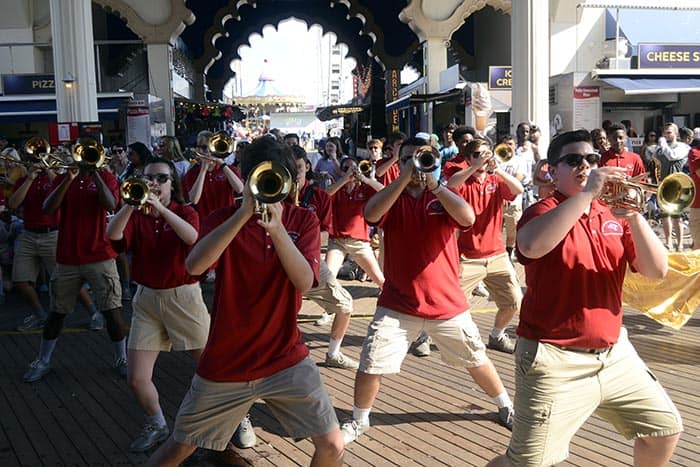 The Jackson Liberty Marching Band took to the big stage at the Hard Rock Hotel & Casino on the Atlantic City Boardwalk recently. (Photo courtesy Jackson Liberty Marching Band)