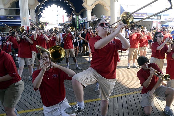 The Jackson Liberty Marching Band took to the big stage at the Hard Rock Hotel & Casino on the Atlantic City Boardwalk recently. (Photo courtesy Jackson Liberty Marching Band)