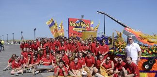The Jackson Liberty Marching Band took to the big stage at the Hard Rock Hotel & Casino on the Atlantic City Boardwalk recently. (Photo courtesy Jackson Liberty Marching Band)