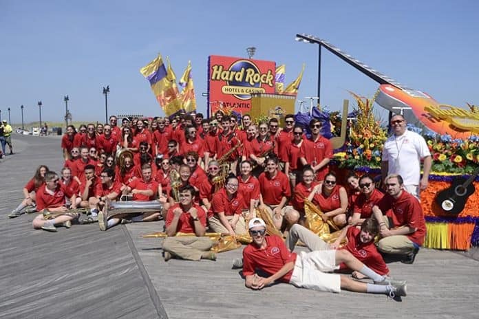 The Jackson Liberty Marching Band took to the big stage at the Hard Rock Hotel & Casino on the Atlantic City Boardwalk recently. (Photo courtesy Jackson Liberty Marching Band)