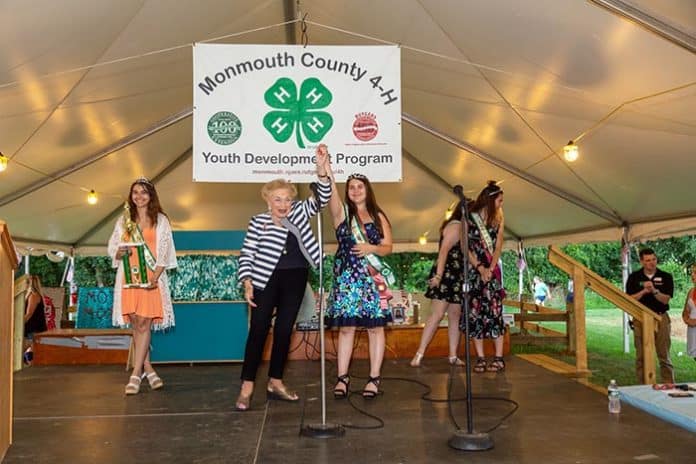 Freeholder Lillian G. Burry and Olive Scaff of Atlantic Highlands celebrate after the Monmouth County Fair 4-H Ambassador crowning held on Wednesday, July 24 at East Freehold Park. (Photo courtesy Monmouth County)