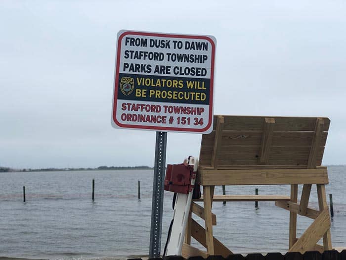 Located on the mainland side of the Barnegat Bay, the Jennifer Lane Bay Beach is now officially reopened for business. (Photo by Kimberly Bosco)