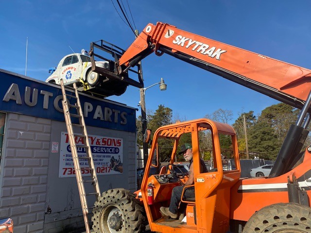 Iconic Car On Roof In Ocean County Away For Repairs