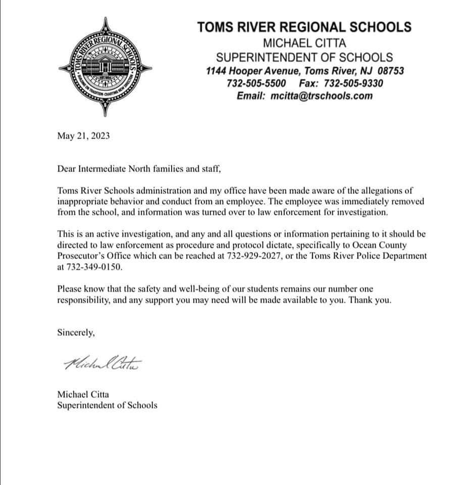 Toms River School Employee Under Investigation