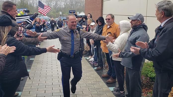 Toms River Police Chief Greeted Upon Return From Suspension