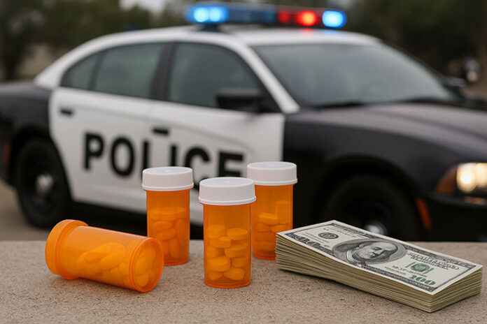 police-pills-cash-crime