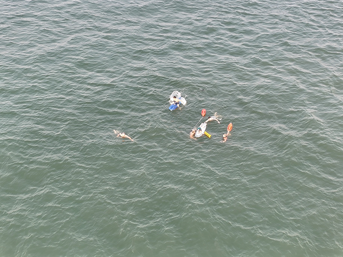 Emergency rescue operation at Division Avenue Beach, Surf City, Long Beach Island during rip current incident